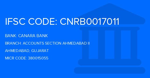 Canara Bank Accounts Section Ahmedabad Ii Branch IFSC Code