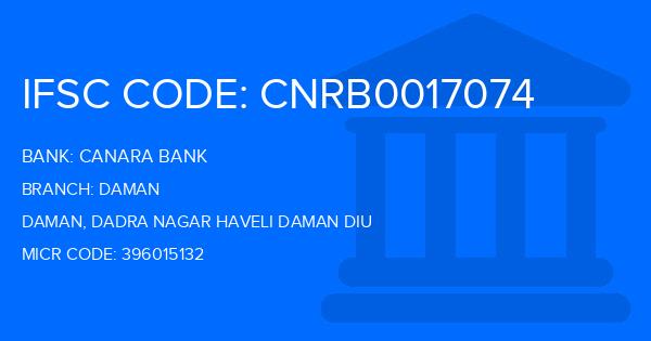 Canara Bank Daman Branch IFSC Code