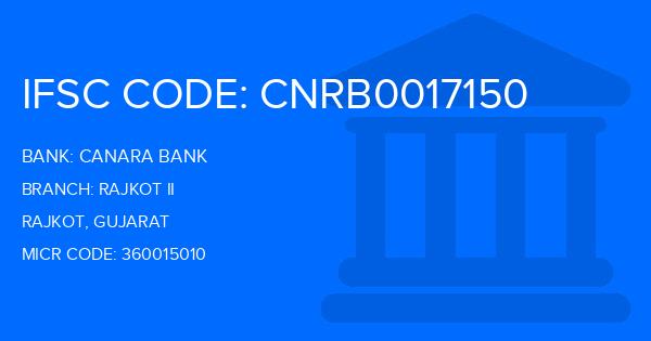 Canara Bank Rajkot Ii Branch IFSC Code