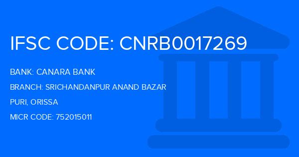 Canara Bank Srichandanpur Anand Bazar Branch IFSC Code