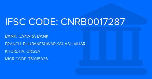 Canara Bank Bhubaneshwar Kailash Vihar Branch IFSC Code