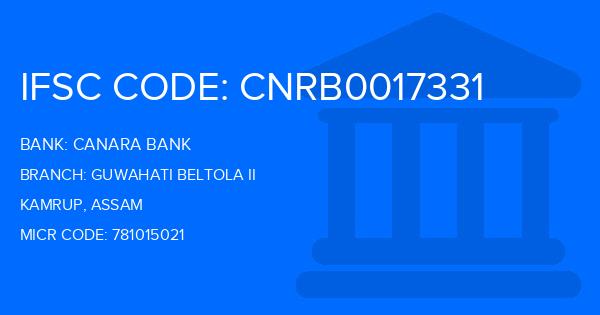 Canara Bank Guwahati Beltola Ii Branch IFSC Code