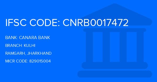 Canara Bank Kulhi Branch IFSC Code