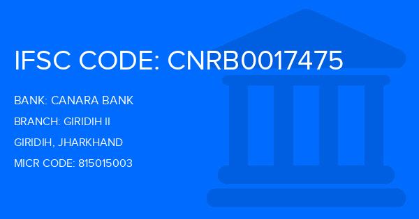 Canara Bank Giridih Ii Branch IFSC Code