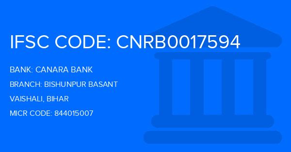 Canara Bank Bishunpur Basant Branch IFSC Code