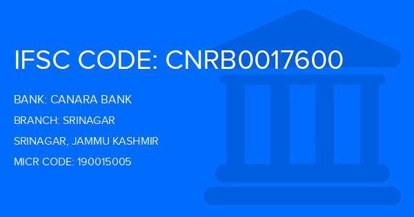 Canara Bank Srinagar Branch IFSC Code