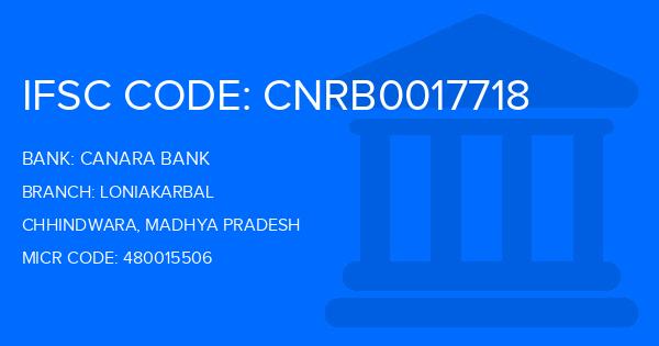 Canara Bank Loniakarbal Branch IFSC Code