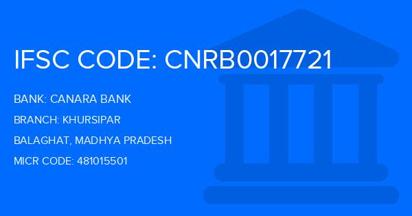 Canara Bank Khursipar Branch IFSC Code