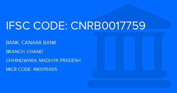 Canara Bank Chand Branch IFSC Code