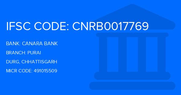 Canara Bank Purai Branch IFSC Code