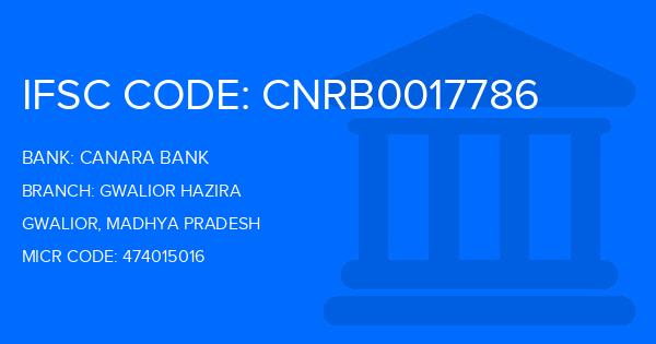 Canara Bank Gwalior Hazira Branch IFSC Code