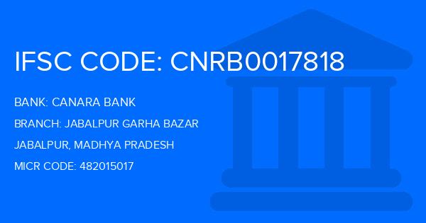 Canara Bank Jabalpur Garha Bazar Branch IFSC Code