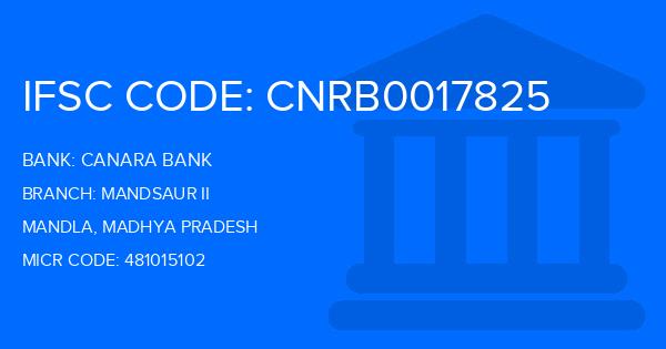 Canara Bank Mandsaur Ii Branch IFSC Code