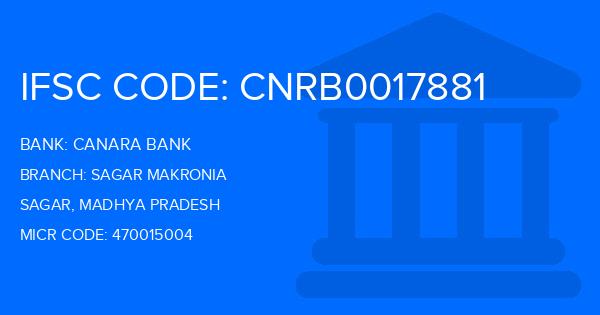Canara Bank Sagar Makronia Branch IFSC Code