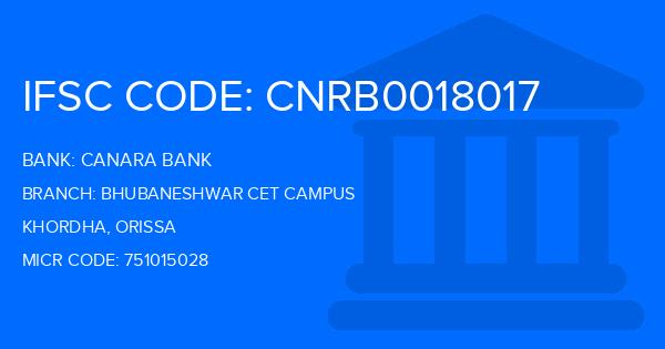 Canara Bank Bhubaneshwar Cet Campus Branch IFSC Code