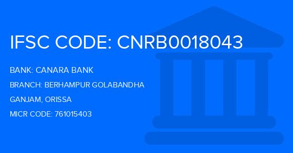 Canara Bank Berhampur Golabandha Branch IFSC Code