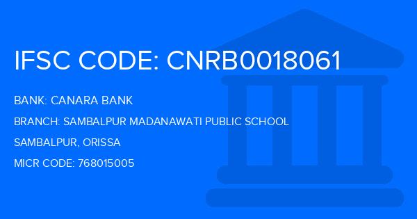 Canara Bank Sambalpur Madanawati Public School Branch IFSC Code