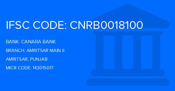 Canara Bank Amritsar Main Ii Branch IFSC Code