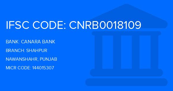 Canara Bank Shahpur Branch IFSC Code
