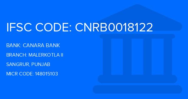Canara Bank Malerkotla Ii Branch IFSC Code