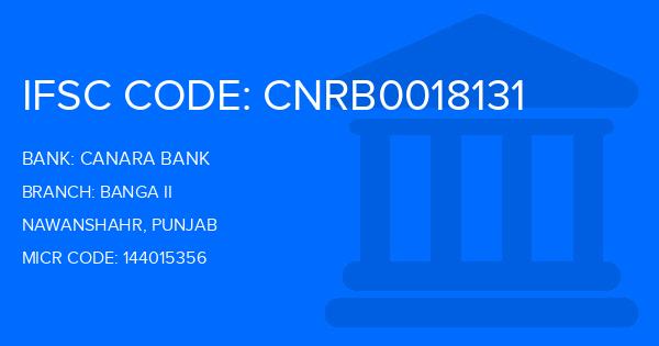 Canara Bank Banga Ii Branch IFSC Code