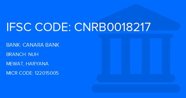 Canara Bank Nuh Branch IFSC Code