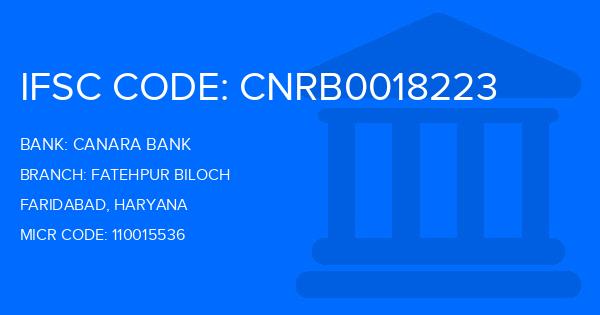 Canara Bank Fatehpur Biloch Branch IFSC Code