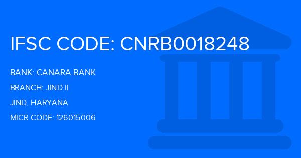 Canara Bank Jind Ii Branch IFSC Code