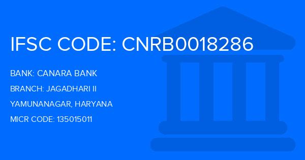 Canara Bank Jagadhari Ii Branch IFSC Code