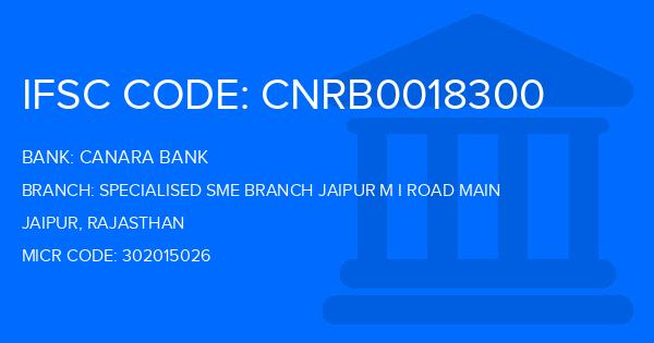 Canara Bank Specialised Sme Branch Jaipur M I Road Main Branch IFSC Code
