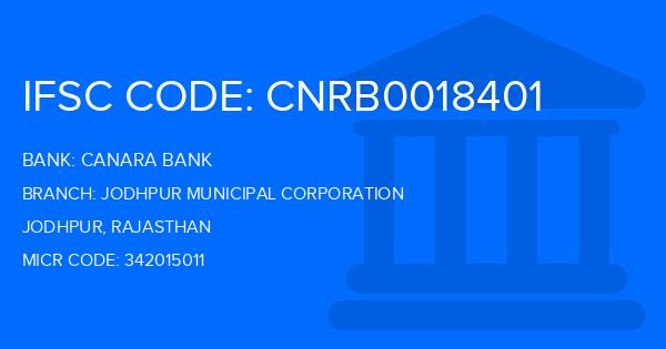 Canara Bank Jodhpur Municipal Corporation Branch IFSC Code