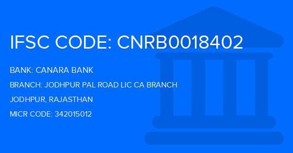 Canara Bank Jodhpur Pal Road Lic Ca Branch
