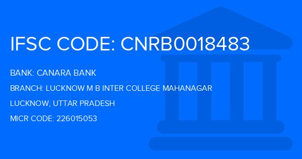 Canara Bank Lucknow M B Inter College Mahanagar Branch IFSC Code