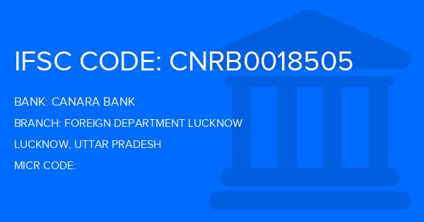 Canara Bank Foreign Department Lucknow Branch IFSC Code