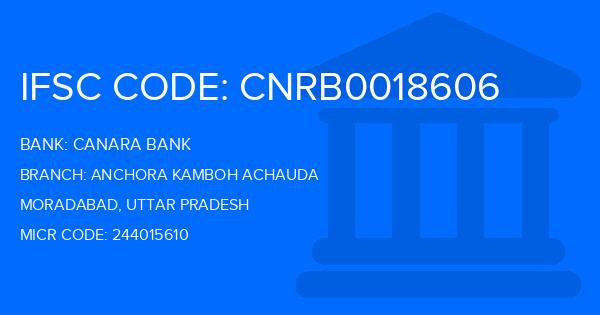 Canara Bank Anchora Kamboh Achauda Branch IFSC Code