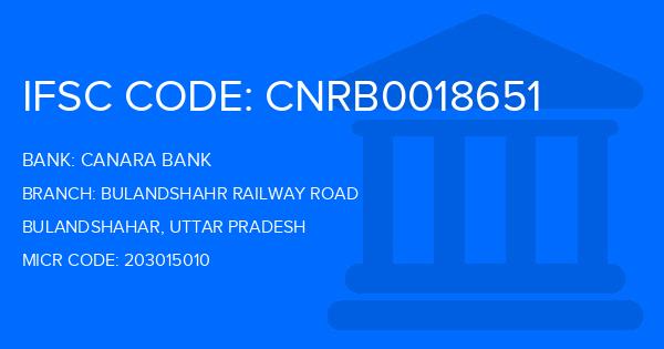 Canara Bank Bulandshahr Railway Road Branch IFSC Code