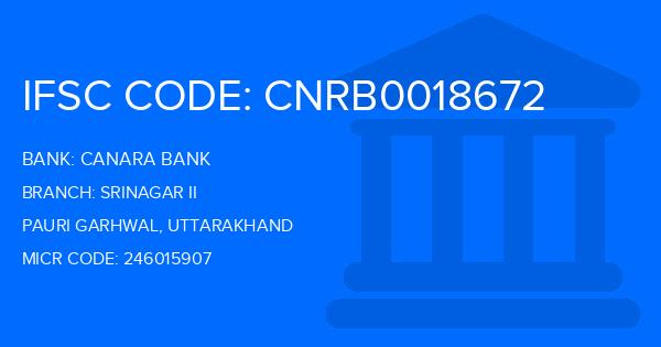 Canara Bank Srinagar Ii Branch IFSC Code