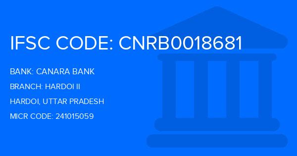 Canara Bank Hardoi Ii Branch IFSC Code