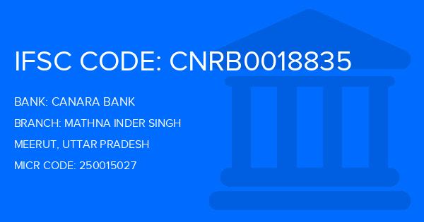 Canara Bank Mathna Inder Singh Branch IFSC Code