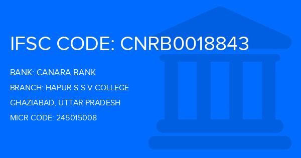 Canara Bank Hapur S S V College Branch IFSC Code