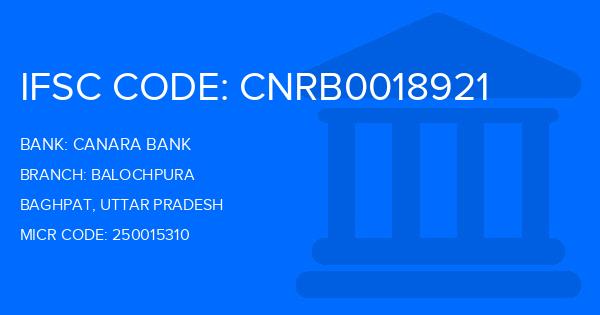 Canara Bank Balochpura Branch IFSC Code