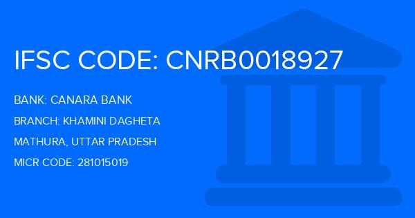 Canara Bank Khamini Dagheta Branch IFSC Code