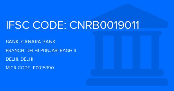Canara Bank Delhi Punjabi Bagh Ii Branch IFSC Code