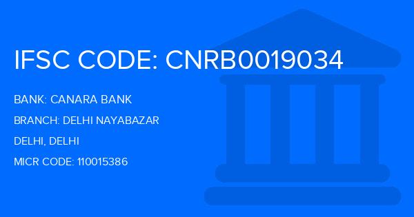 Canara Bank Delhi Nayabazar Branch IFSC Code