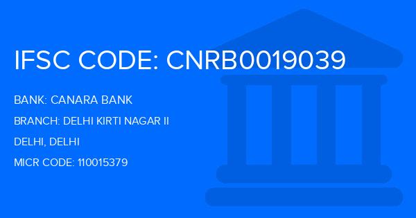 Canara Bank Delhi Kirti Nagar Ii Branch IFSC Code