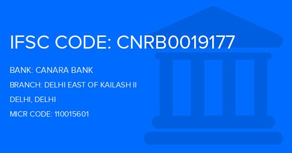 Canara Bank Delhi East Of Kailash Ii Branch IFSC Code