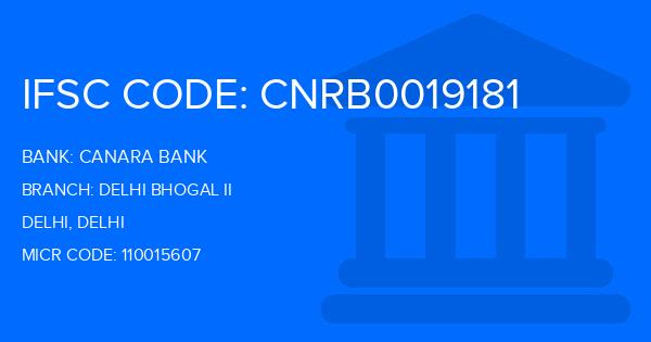 Canara Bank Delhi Bhogal Ii Branch IFSC Code