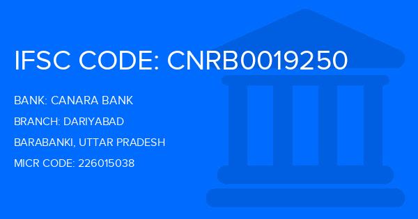 Canara Bank Dariyabad Branch IFSC Code