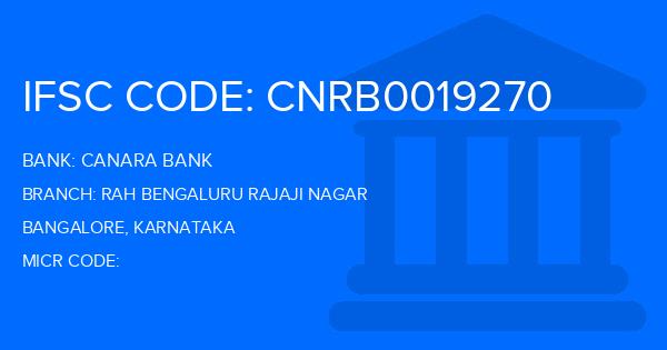 Canara Bank Rah Bengaluru Rajaji Nagar Branch IFSC Code