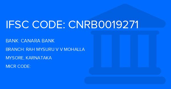 Canara Bank Rah Mysuru V V Mohalla Branch IFSC Code